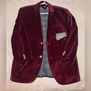 Tommy Hilfiger Men's Burgundy Velvet Blazer/Sport Coat